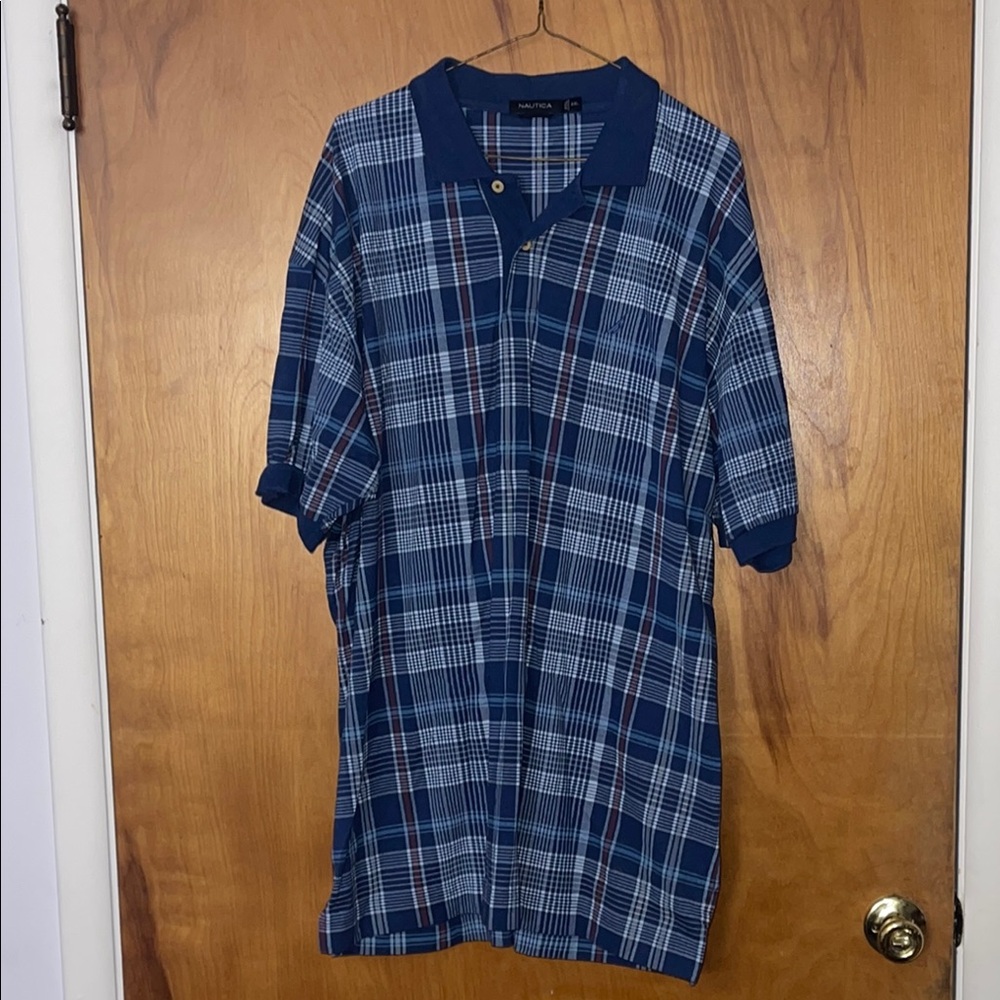 Nautica Men's Blue Plaid Shirt